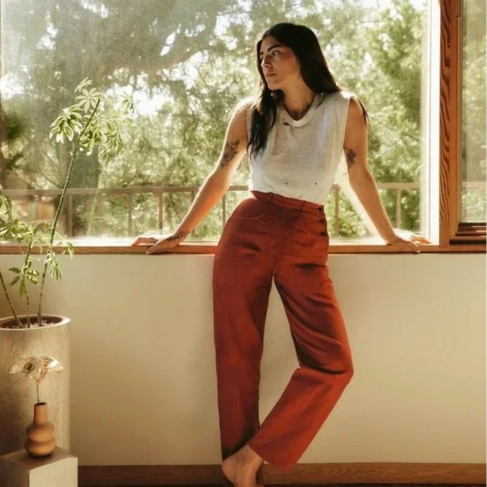 liza desert red herringbone, size 31